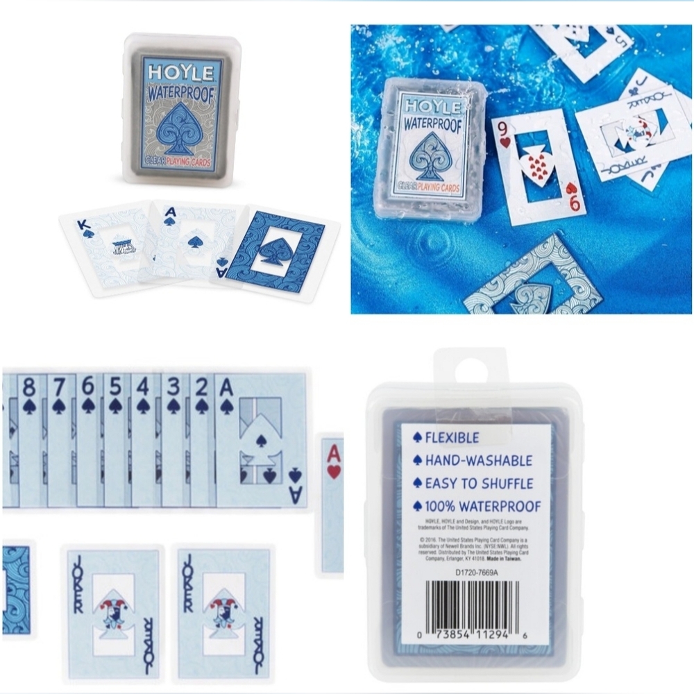 🍎 New Hoyle Waterproof Clear Playing Cards Pool Game Night Gift Beach Picnic